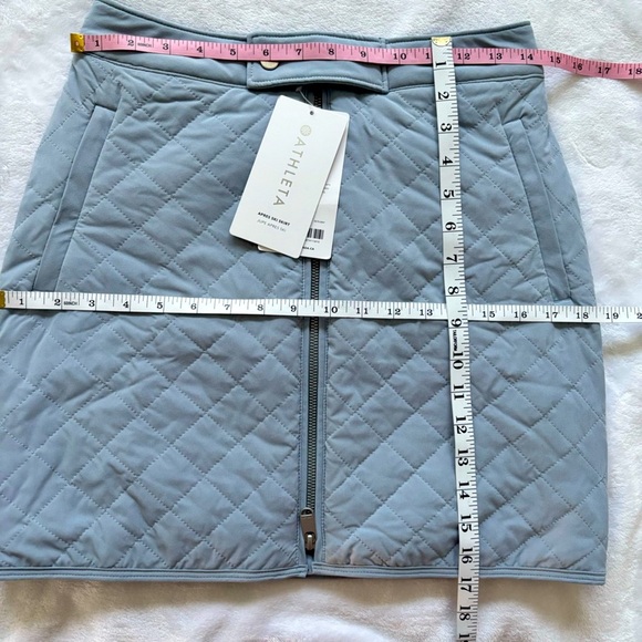 ATHLETA Apres Ski Blue Zippered Quilted Mini Skirt--2 - Picture 16 of 16